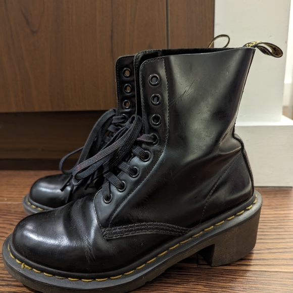 Dr Martens Leather Boots block heel size 38 - Picture 7 of 7